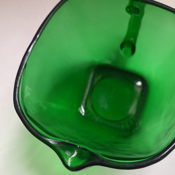 Vintage Anchor Hocking Charm forest green glass cream and sugar - Picture 4 of 6